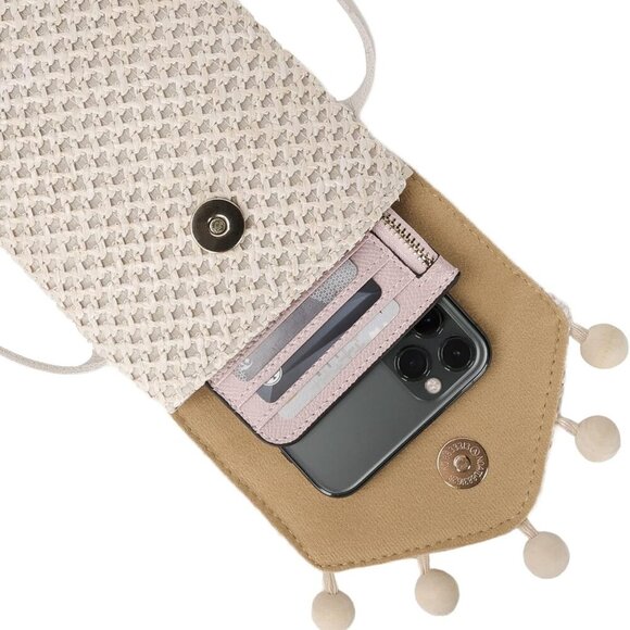 Stylish Small Straw Cell Phone Purse with Tassel – Ideal for Summer Outings - Picture 5 of 6